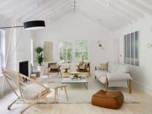 Contrasting Elegance: Black Chandelier with White Shades