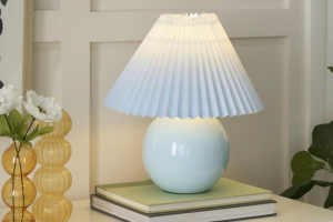 Cozy Lighting: Warm Linen Pleated Table Lamp