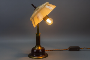 Vintage Style Adjustable Table Lamp: Retro Iron Wood Glass Cylinder