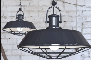 Industrial Black Cage Pendant Light for Stylish Bar Counter