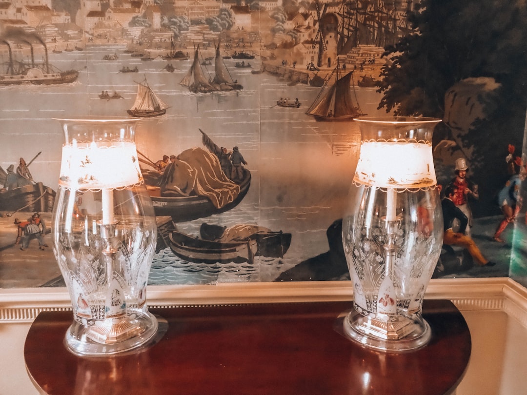 Photo glass table lamps